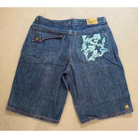 Notorious Big Shorts Mens 40 Blue Jean Bad Boy Hip Hop Vintage Pocketed Zip Men. - Picture 1 of 11